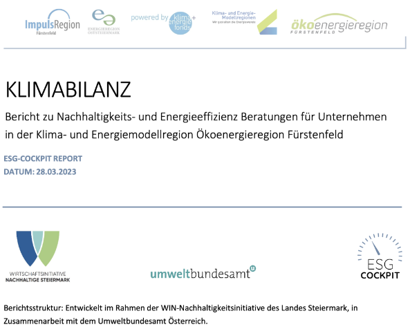 CLIMATE BALANCING of the pioneer climate businesses of the KEM eco-energy region Fürstenfeld